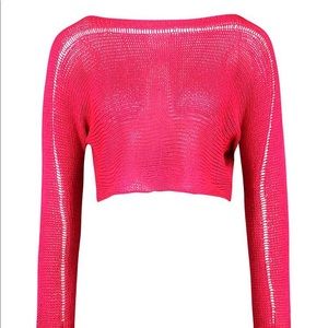 BLACK Knitted Crop Top